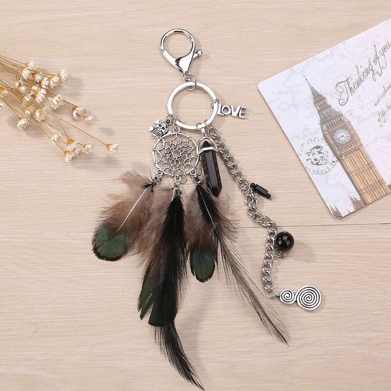 

Dream Catcher Feather Handbag Charm Pendant Keychain Bag Keyring Key Chain Gift t15
