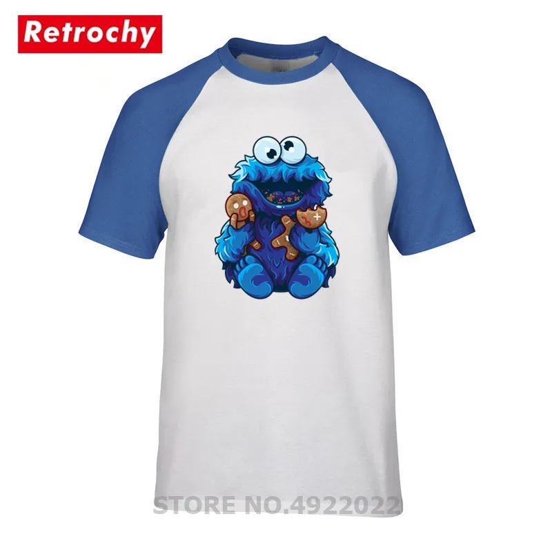 

Cookie Monster Goes Insane And Eats Gingerbread Man T-shirt Hip Hop Cotton Tees Men Novelty Sesame Street Cookie Monster T Shirt