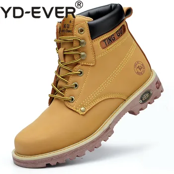 

YD-EVER Fashion Men Yellow Safety Boots Steel Toe Work Shoes Outdoor Safety Sneakers Non-slip Anti-static Puncture Proof