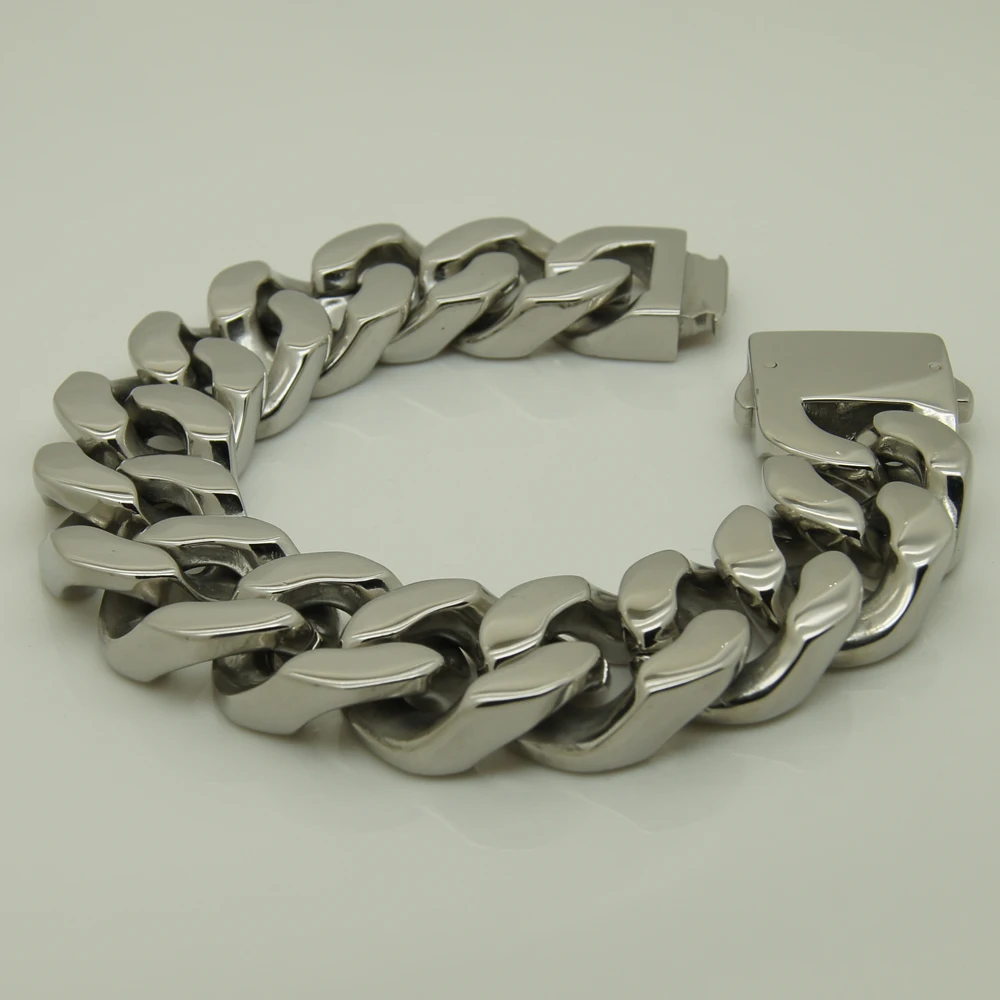 punk 2.0cm cool heavy  men/boy's stainless steel  chain bracelet buckle 1 men jewelry bracelets bangles