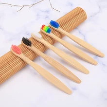 5 шт. Новое поступление экологичный Бамбук Зубная щетка из древесного угля для здоровья полости рта низкоуглеродистой средней мягкости щетиной деревянной ручкой зубная щетка