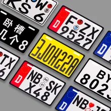 Мотоцикл номерной знак Автомобиль Мотоцикл велосипед иностранный светоотражающий номерной знак Алюминиевая бирка Jdm гоночные пластины