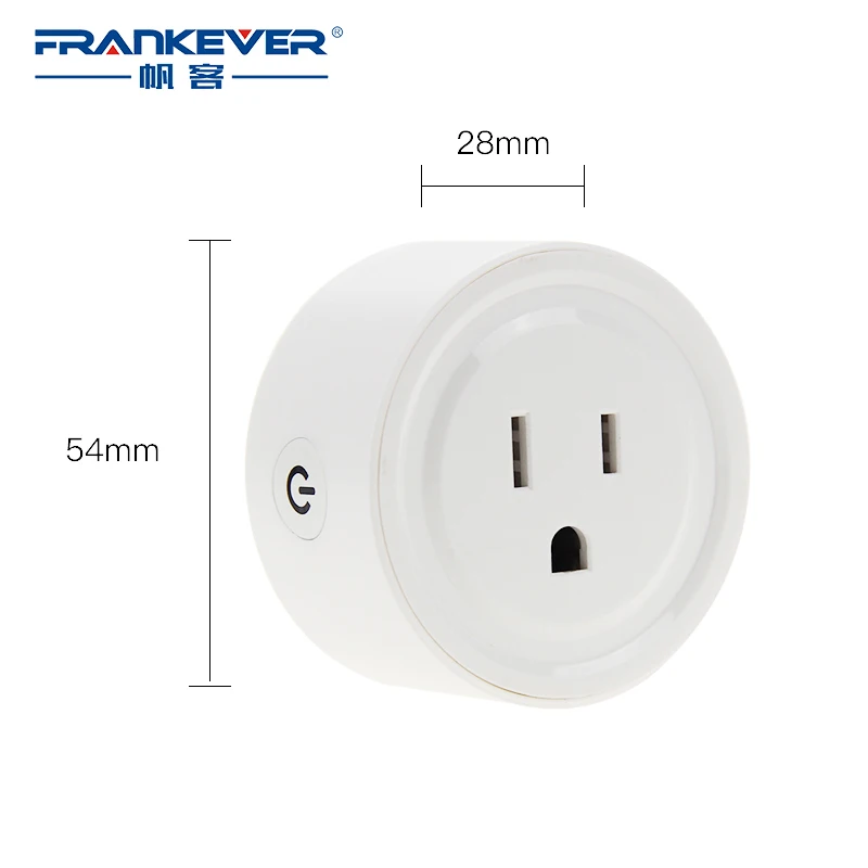 FrankEver Hot Sale US Mini Smart Socket 10A Wifi Plug Timing Switch Voice Control Work with Alexa Google Assistant