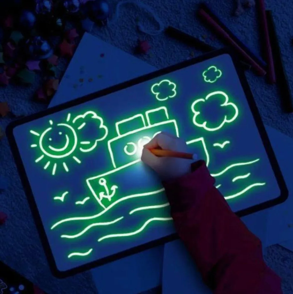 

Fluorescent Luminous Board Toy Light Up Drawing Fun Developing Toy Draw Sketchpad Board Portable For Children Kids Dropship