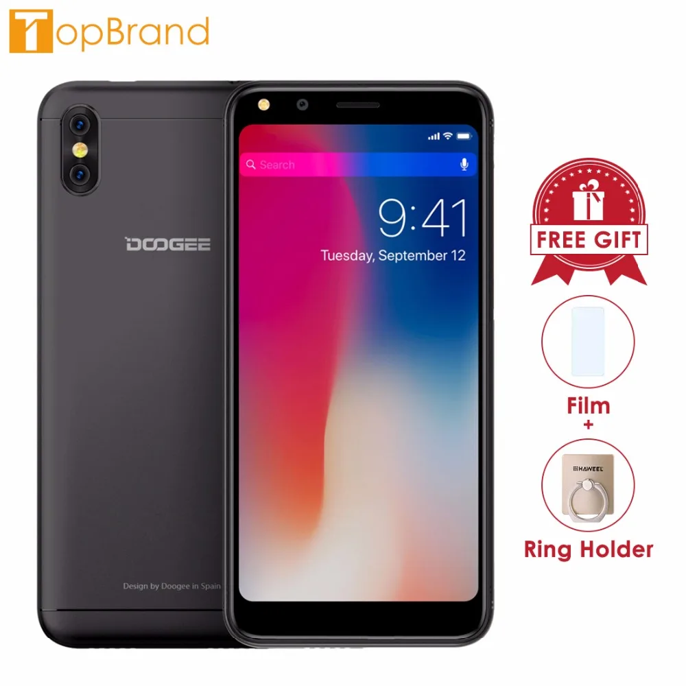 DOOGEE X53 5 3 дюймов 18:9 Экран смартфон 2200 мАч 1 ГБ + 16 5.0MP Камера сотовый телефон MTK6580 4