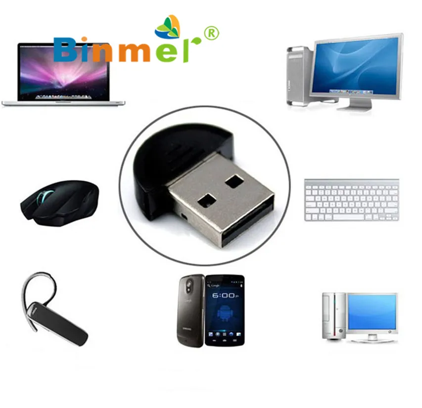 Ecosin2 мини USB Bluetooth ключ адаптер для портативных ПК Win Xp Win7 8 для iPhone 4GS 5GS Прямая подарок 17mar22