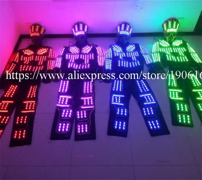 Яркий яркий костюм RGB для вечеринки с холодной проволокой светящаяся маска