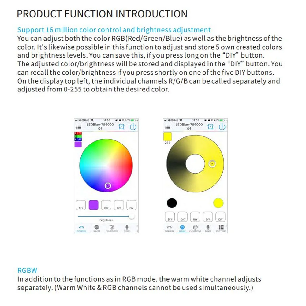 Светодиодная лента 5050 RGB RGBW RGBWW с Управлением по Bluetooth, набор беспроводных светодиодных лент для IOS, Android APP, 5 м, светодиодный светильник RGB с адаптером 3A