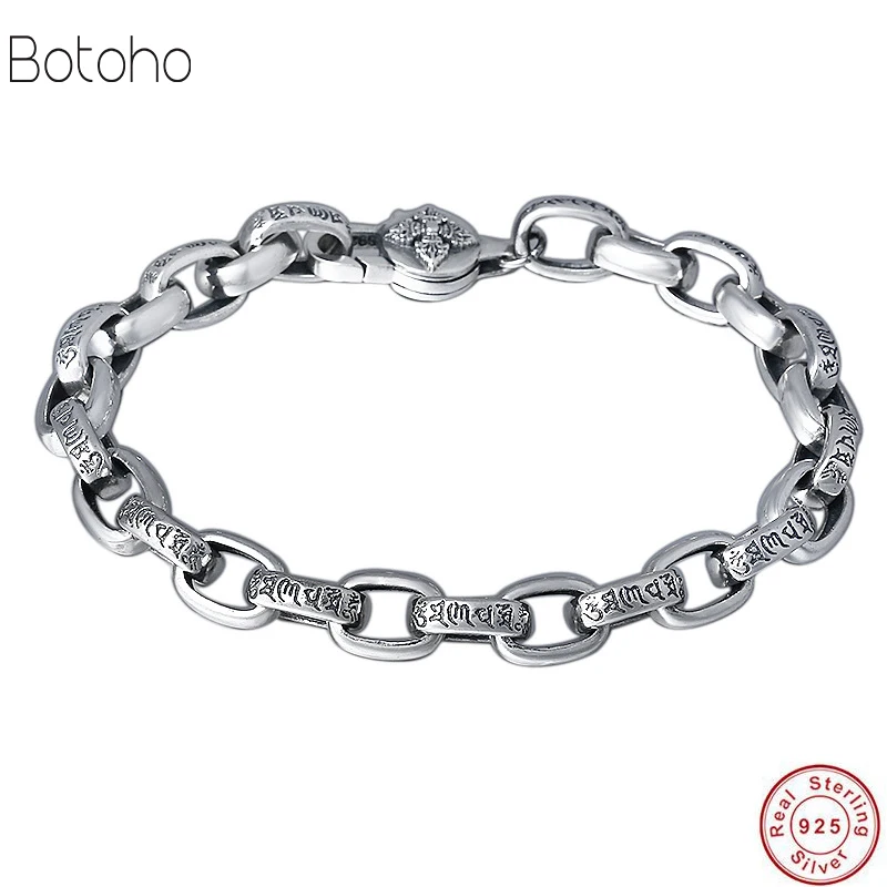 Браслет Будды 925 пробы серебряные ювелирные изделия для мужчин и женщин Национальный ветер Классический Wengang браслет-цепочка