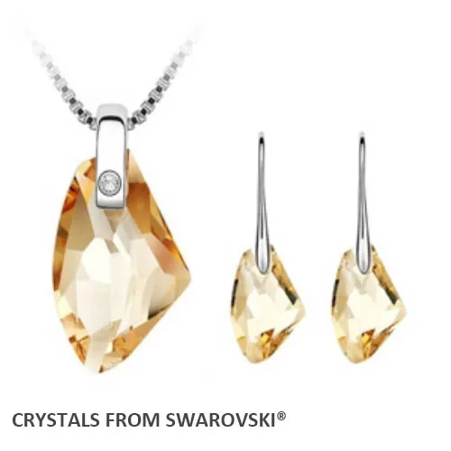 

Super Sale 2016 Valentines Day gifts! quality drop necklace earrings jewelry set Crystals from Swarovski