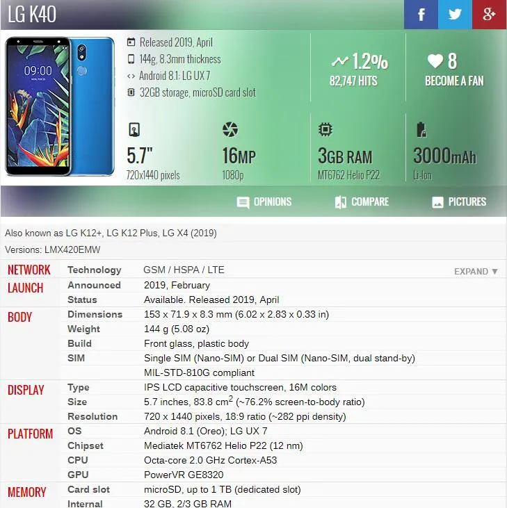 Оригинальный ЖК дисплей для LG K40 2019 сенсорный экран дигитайзер в сборе X420 LMX420HM