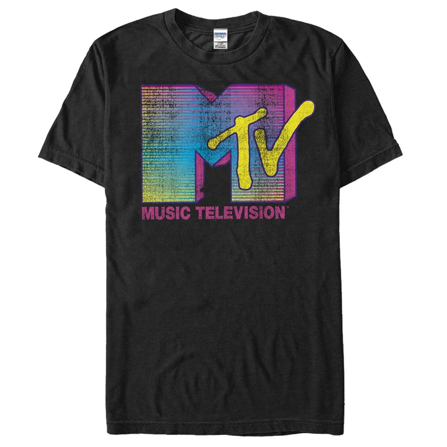 Мужская футболка с круглым вырезом летняя логотипом Mtv в полоску | одежда