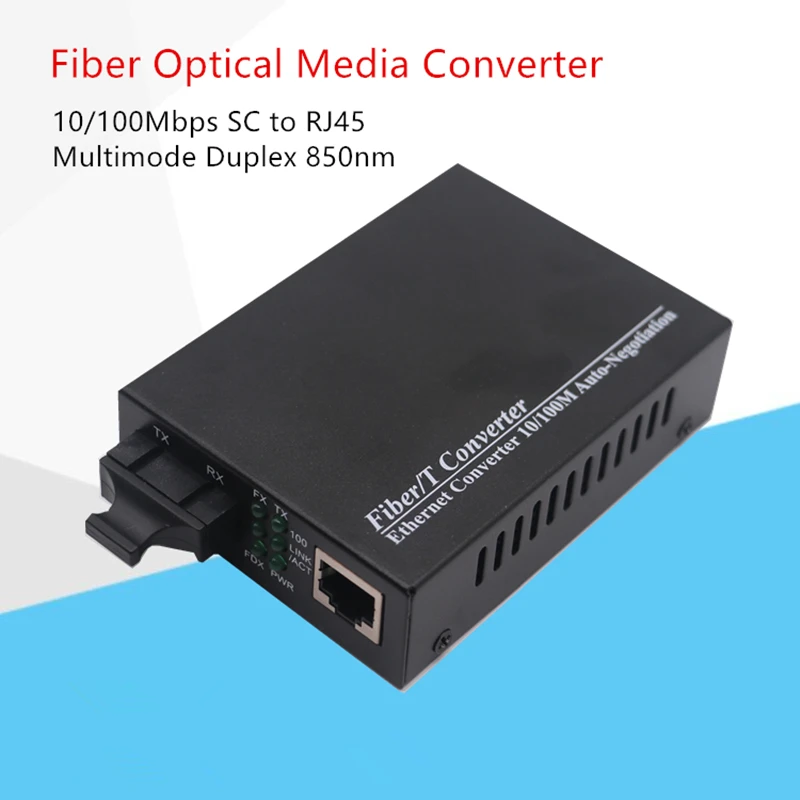 

10/100Mbps Fiber Optical Media Converter Multimode duplex fiber Wavelenth 850nm 2km RJ45 to SC Connector