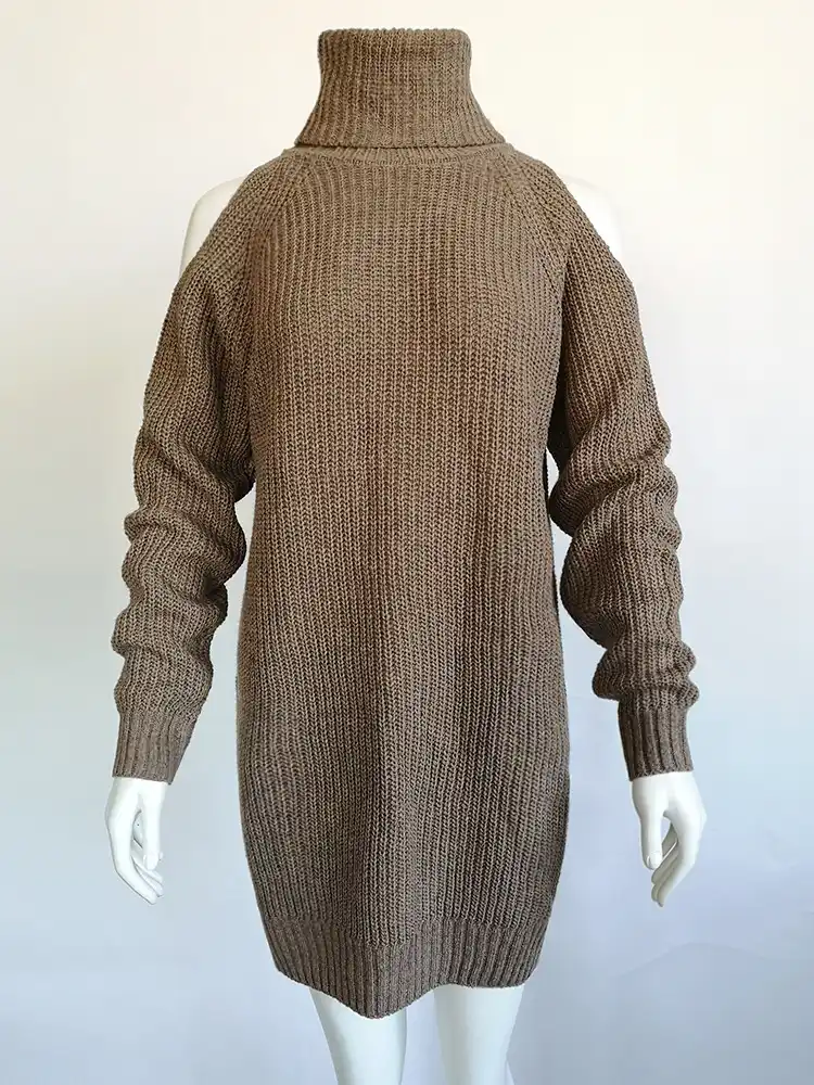 shoulderless sweater dress