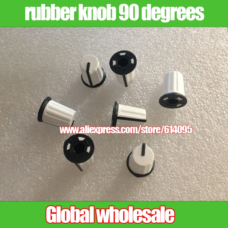 100pcs white Half axle potentiometer Rubber knob / indicator 90 degree