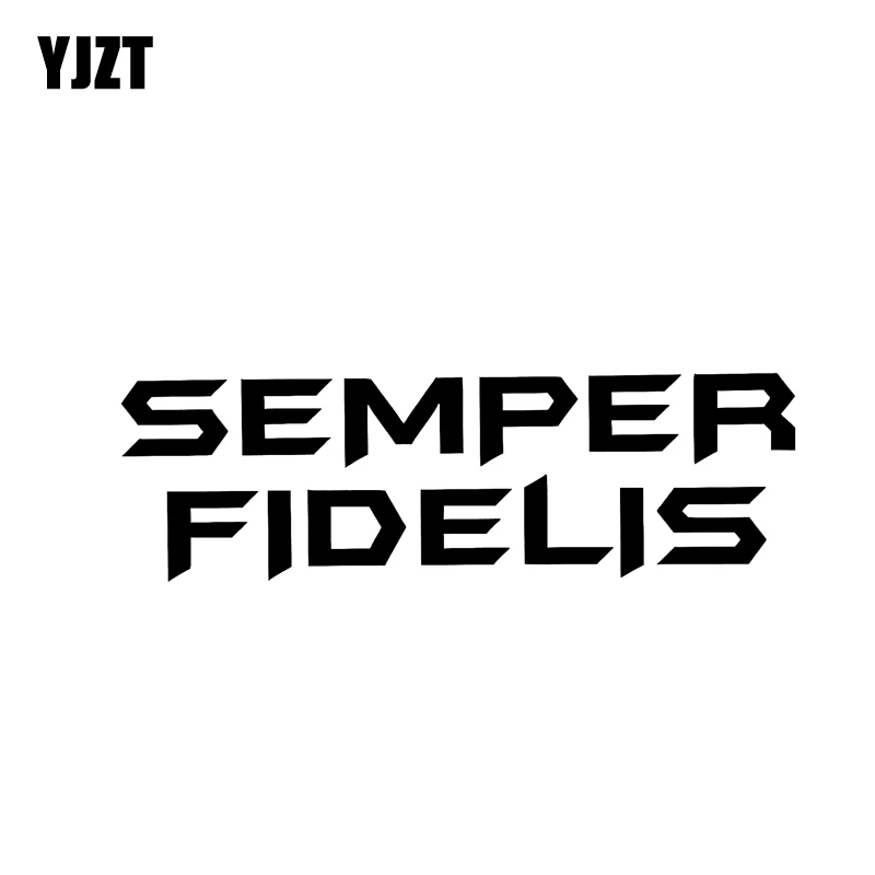 

YJZT 13.2CM*4CM SEMPER FIDELIS U.S. Marine Corps Vinyl Decal Car Sticker Black/Silver C3-0099
