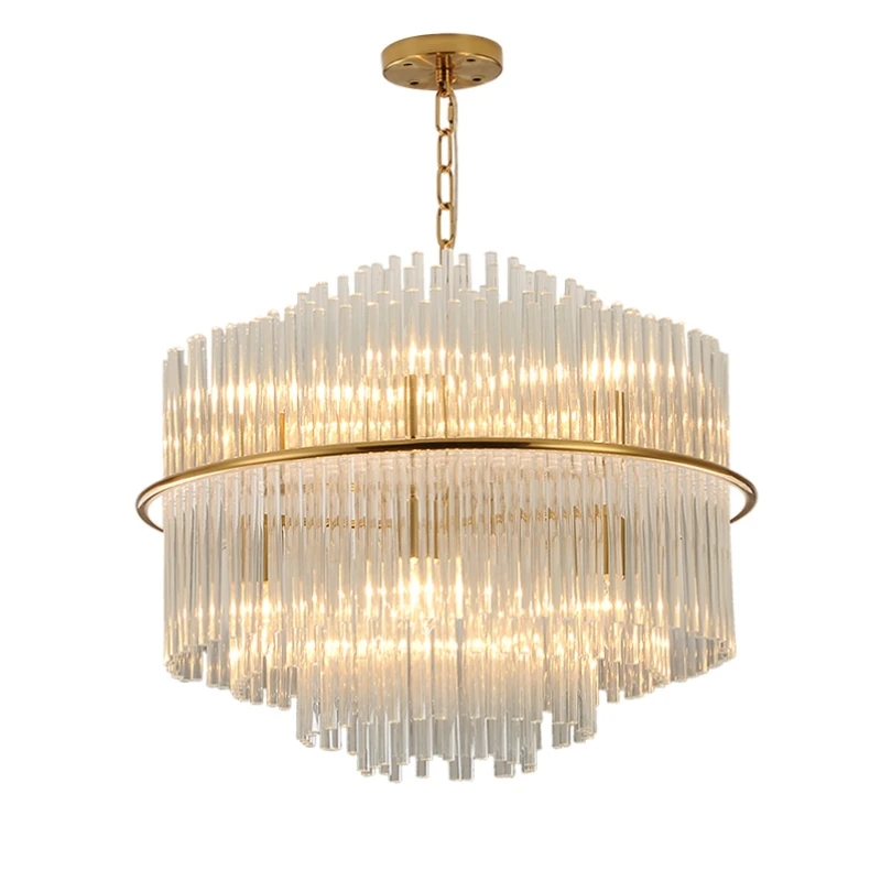 

Postmodern Luxurious led Chandelier for Living Room Bedroom Lamparas Gold color Chandeliers K9 crystal Engineering Fixtures Lamp