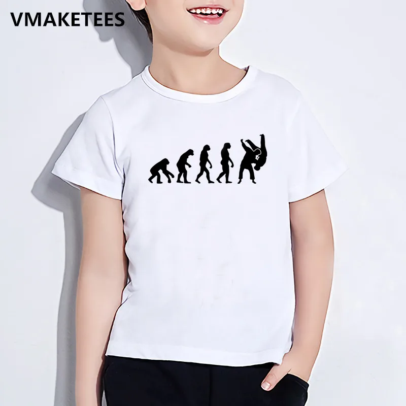 Для детей, на лето короткий рукав для девочек и мальчиков футболка детская дзюдо принт Удобная футболка Веселая Повседневная одежда для малышей, HKP402 - Цвет: HKP402D
