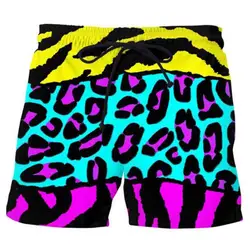 Pantaloni al неон/pantaloni con stampa leopardo 3D pantaloni da spiaggia divertenti da uomo e da donna