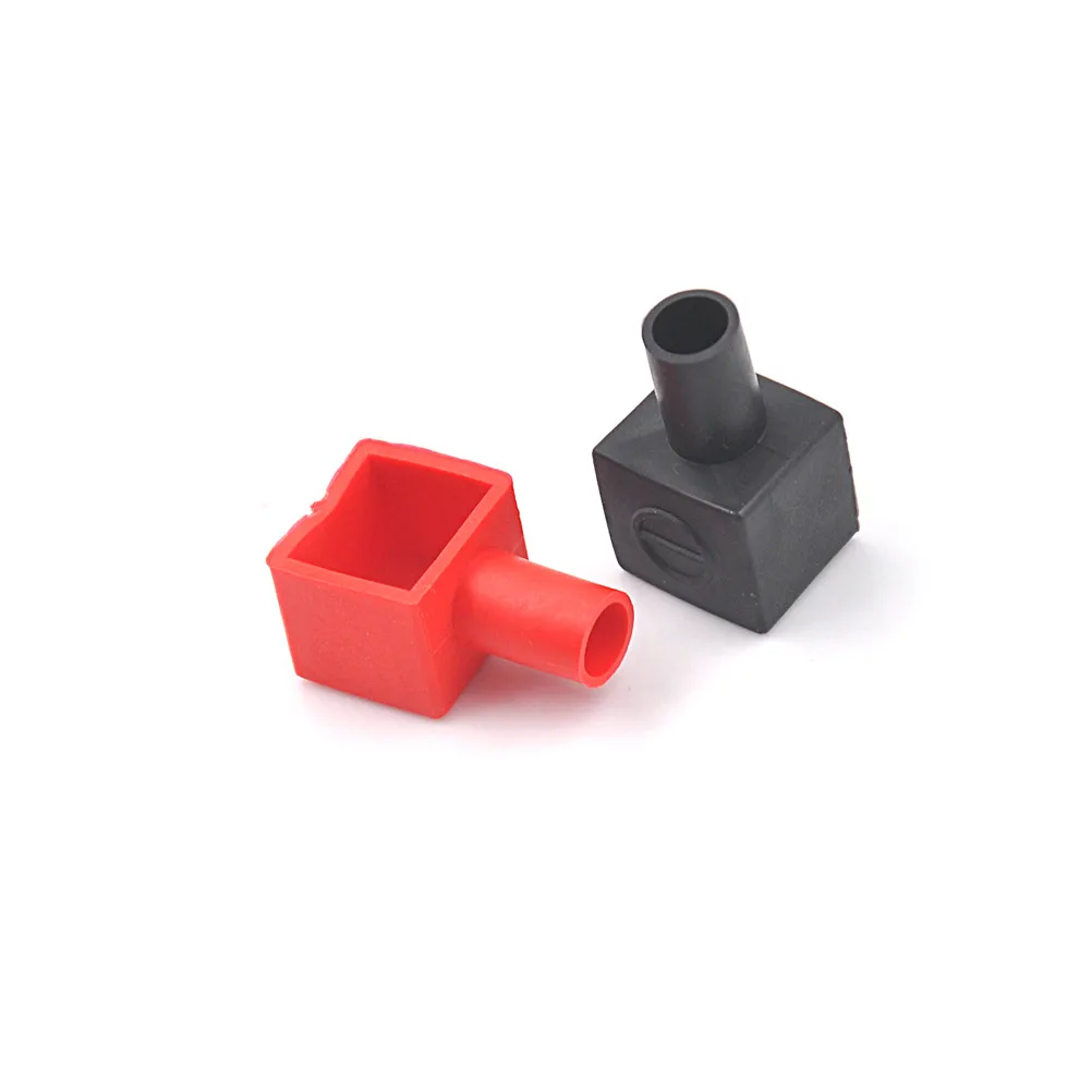 

2pcs/set 13 x 14mm Universal Red and Black Square Motorcycle Battery Terminals Rubber Covers