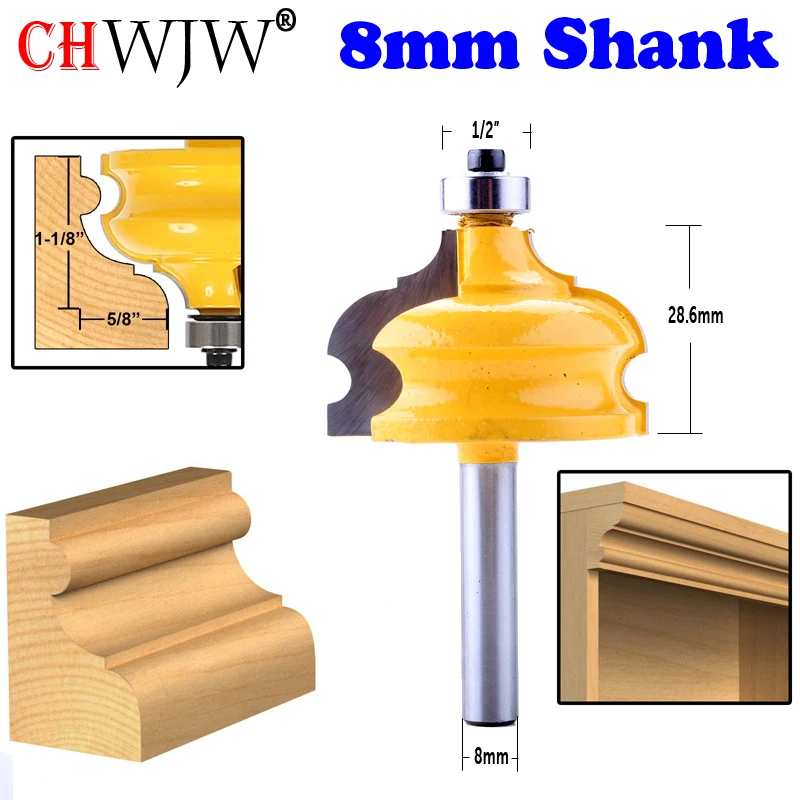 1 шт 8 мм хвостовик Классический& бусина формование& фреза для отделки кромки бит-шип резак для деревообрабатывающих инструментов-CHWJW-16127_8