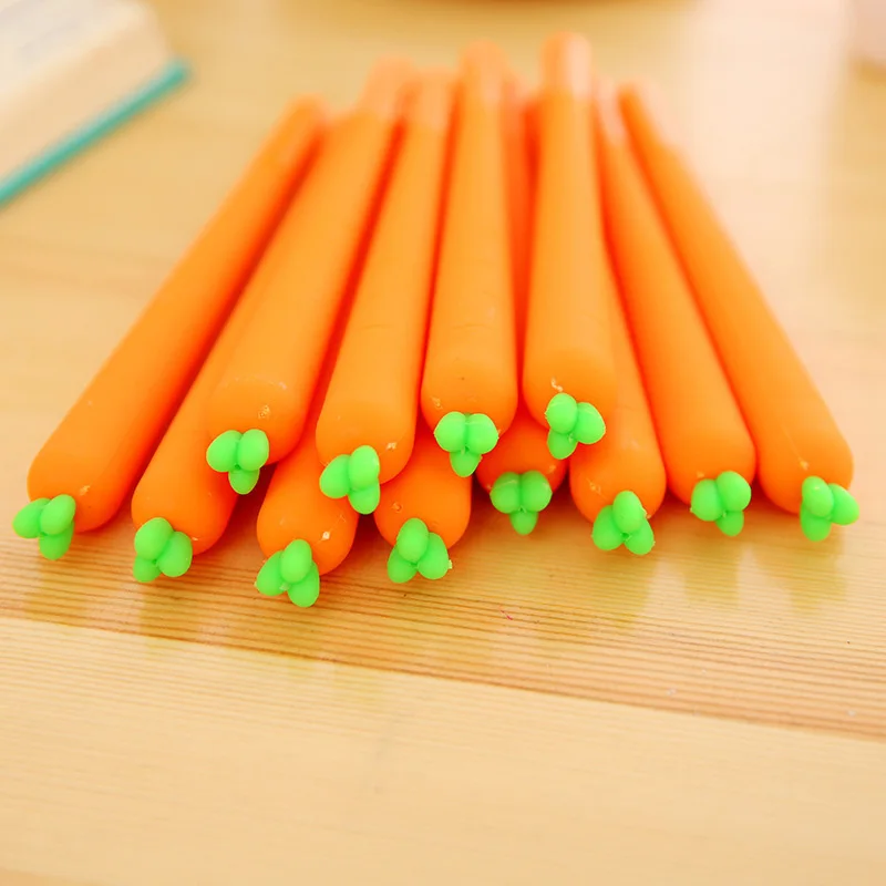 

1PC Cute Carrot Pens Novelty Neutral Pens Kawaii 0.5mm Gel Pens For Kids Gift School Office Supplies Stationery
