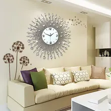 Metal creativo de Cuarzo 3d Reloj de Pared De Estilo de Europa De Hierro Arte M9100-75 75*75 CM