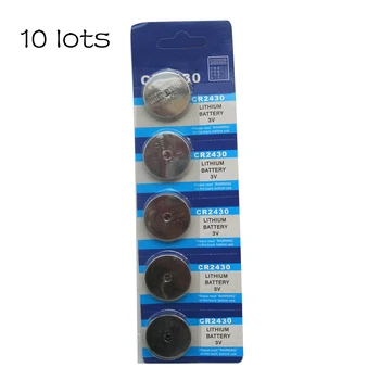 

centechia 10 Lots Hot Sale 5 Pcs/lot 3V Lithium Coin Cells Button Battery CR2430 DL2430 BR2430 ECR2430 KL2430 EE6229