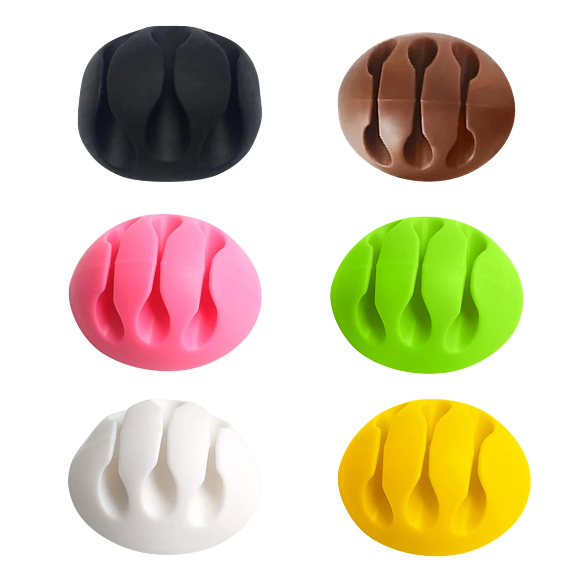 

Colorful Round Cable Clips Holders Wire Management Cord Winder Cable Clips Ties Organizer Holder Line Fixer for Tablet USB Cable
