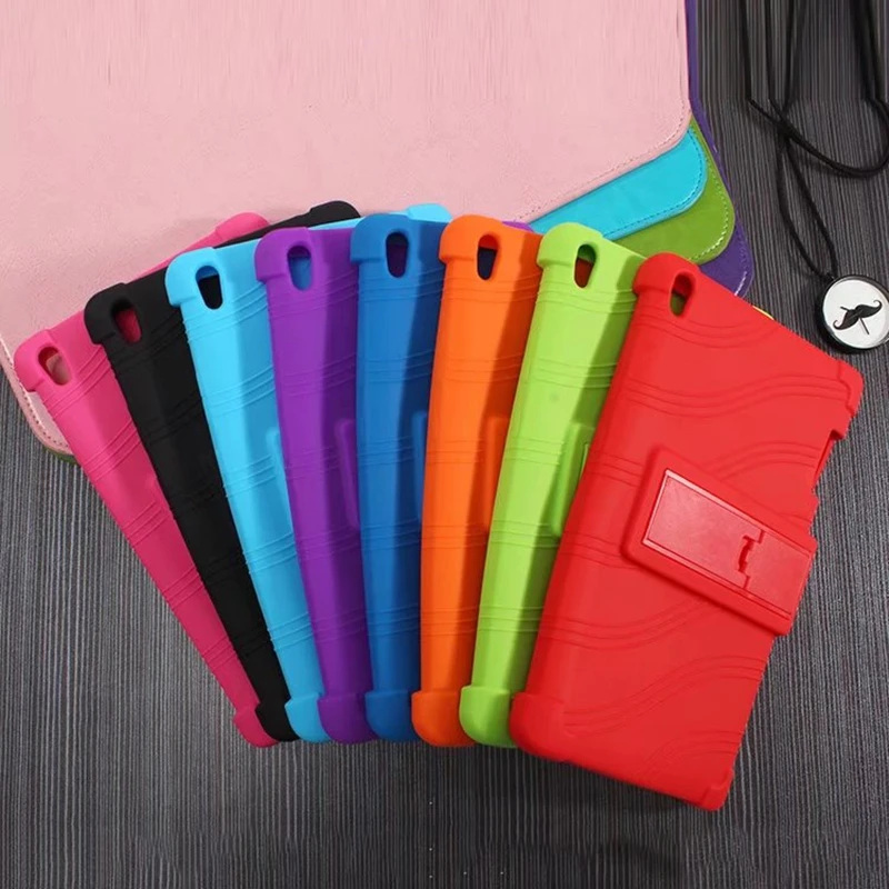 

Soft Silicon TPU Back Cover Stand for Lenovo Tab 3 Tab3 8 Plus P8 TB-8703 TB-8703F TB-8703X TB-8703N 8" Tablet Case Stylus Pen