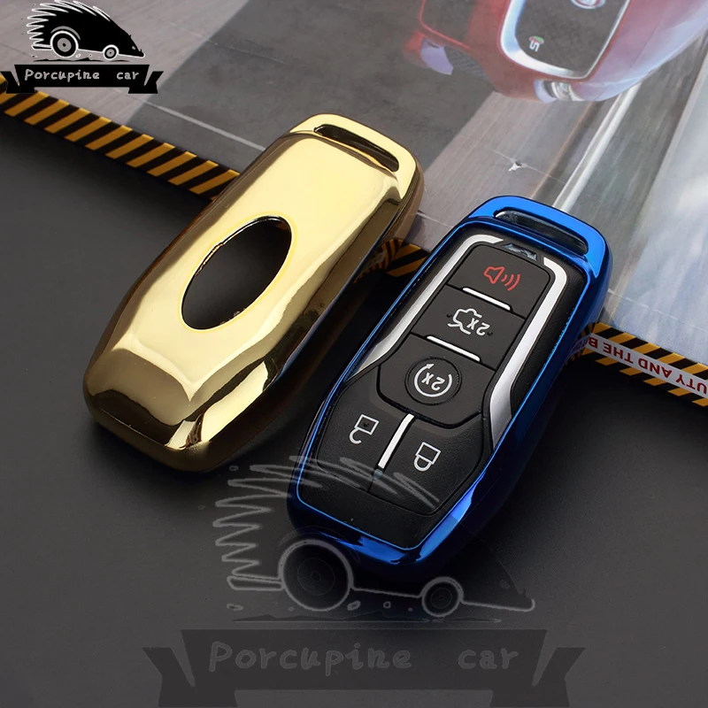 Цветной чехол для ключа из ТПУ 2015 2016 FORD FUSION MONDEO MUSTANG F 150 LINCOLN EDGE EXPLORER MK 4 кнопки 5