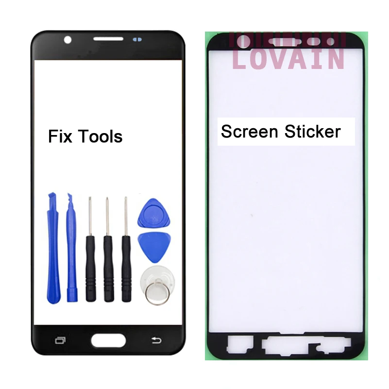 

1PCS For Samsung Galaxy J7 Prime G610 G610F G610DD G610DS G610Y G610M Touch Screen Outer Glass Panel+Tools+Adhesive