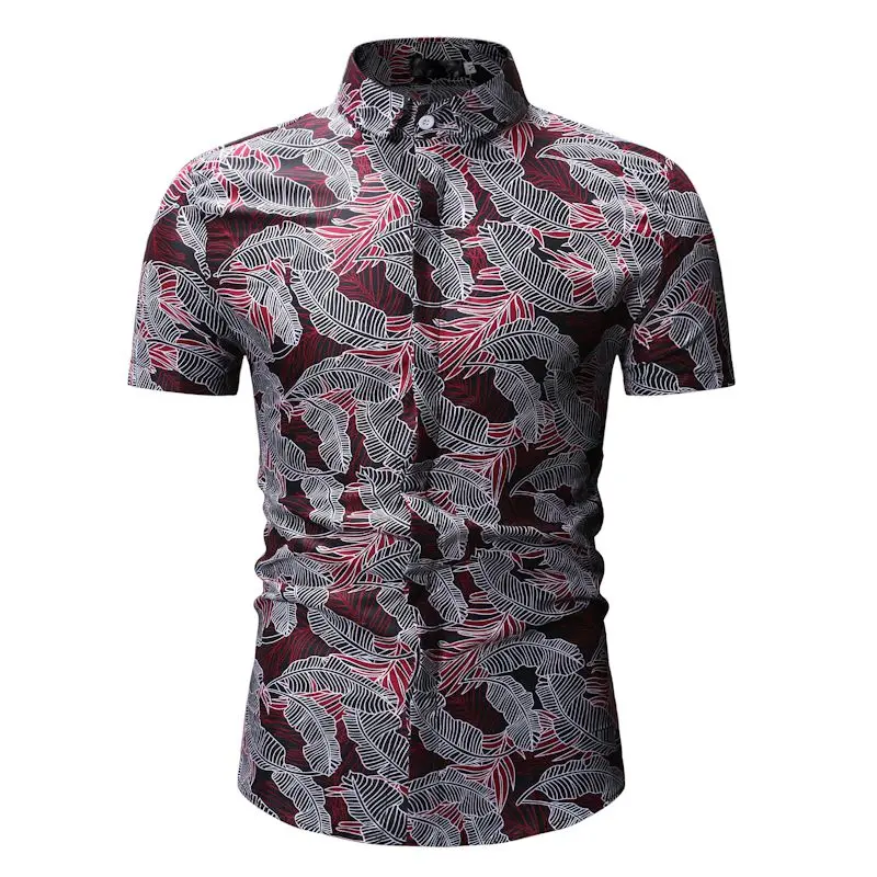 Мужская гавайская рубашка мужской повседневное Camisa Masculina Печатных Пляжные рубашки короткий рукав брендовая одежда Бесплатная доставка