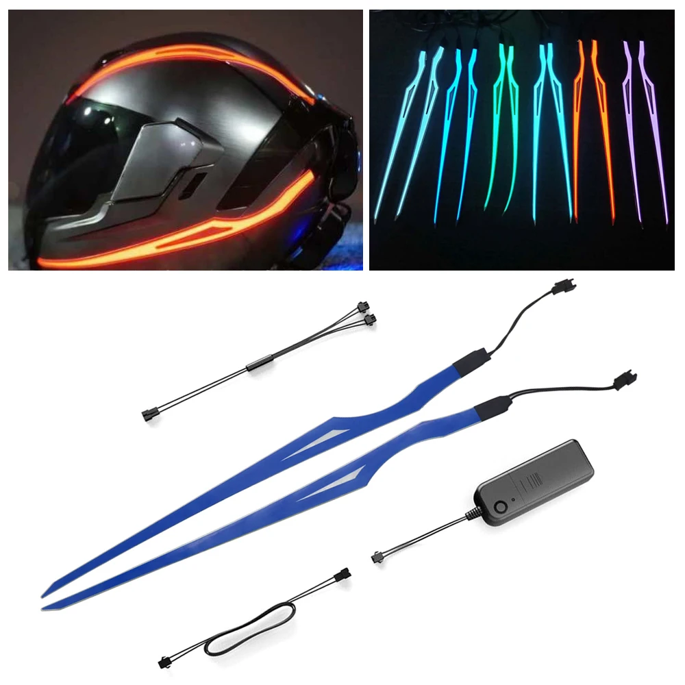 

Motorcycle Helmet Light Strip EL Cold Light Night Light Luminous Strip Modified Helmet Glowing Bar illuminate StickerNightSignal