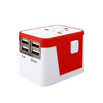 

Universal Travel Wall Charger 4 USB Ports with EU US UK AU Multiple Plug Adapt for 150+ Countries.