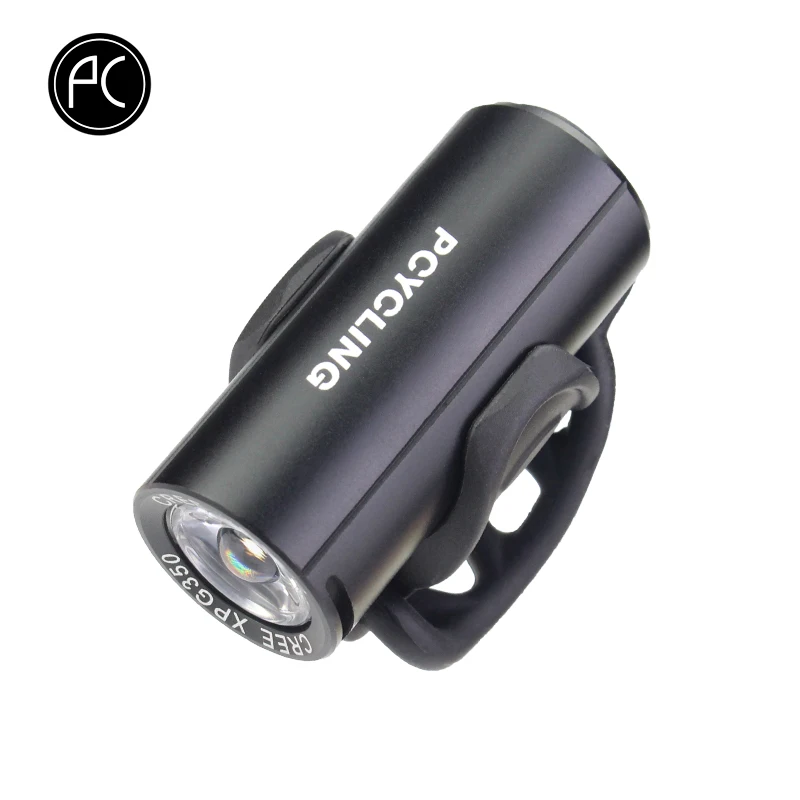 

PCycling Bicycle Light Aluminum Alloy MINI Bike Front Light IPX4 Waterproof Flashlight USB Charge 350 Lumen MTB Road Bike Light