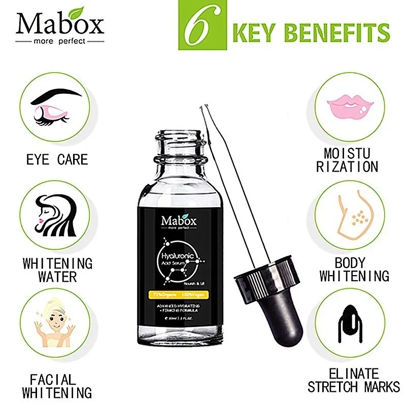 MABOX Hyaluronic Acid Serum+ Vitamin C Serum Anti-Aging Moisturizing Skin Care Firming Treatment Whitening Moisturizing