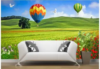 

3d wallpaper custom photo non-woven mural Grassland flowers and balloons decoration painting living room wallpaper for walls 3d