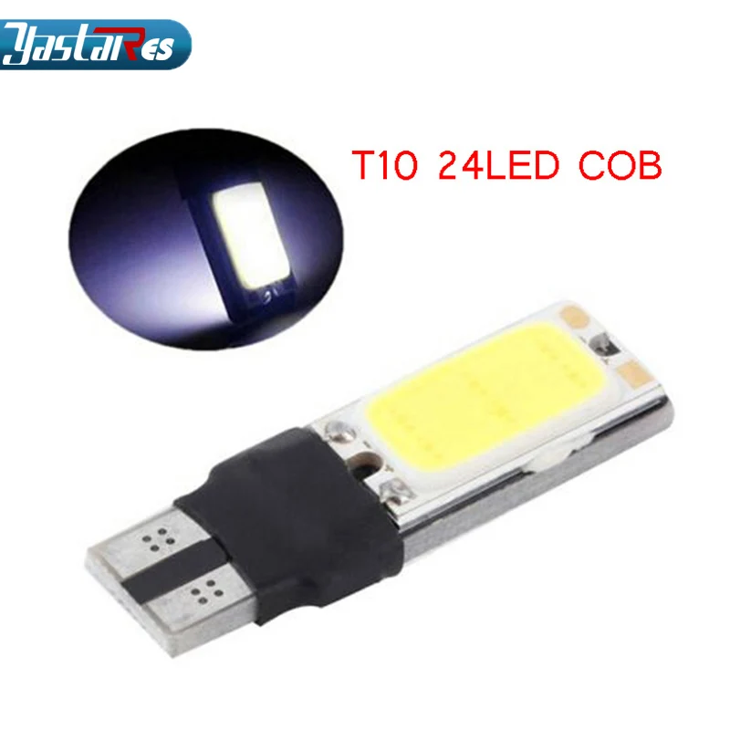 1x высокой мощности t10 w5w cob Автомобильные светодиодные лампы 5w5 12v t 10: синий белый
