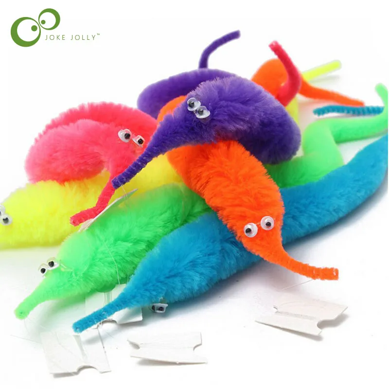 

10pcs/lot Magic Twisty Fuzzy Worm Wiggle Moving Sea Horse Kids close-up street comedy Magic Tricks Toys WYQ