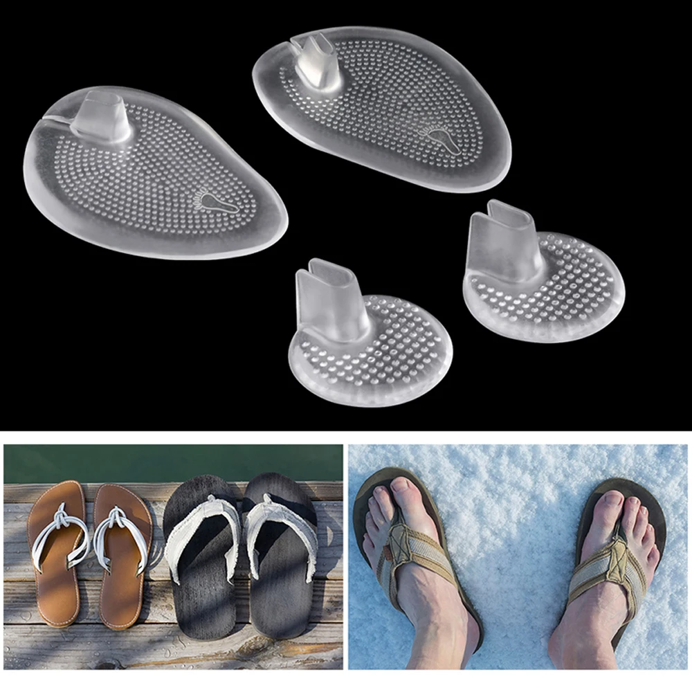 Sandalias invisibles antideslizantes para el antepié, almohadillas separadoras para el talón de media yarda, plantillas de masaje