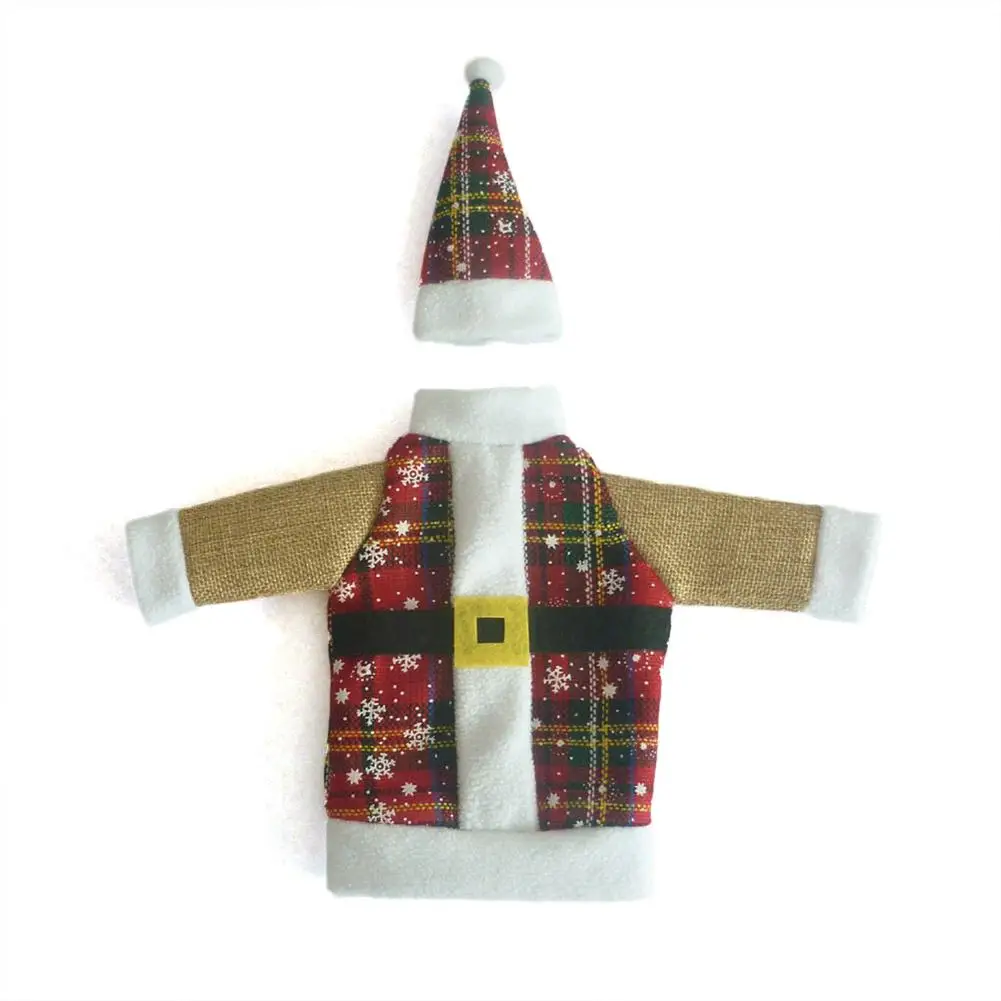 

Unique Couple Linen Christmas Wine Cover Christmas Wine Bottle Cover for Christmas Table Creative Decorations