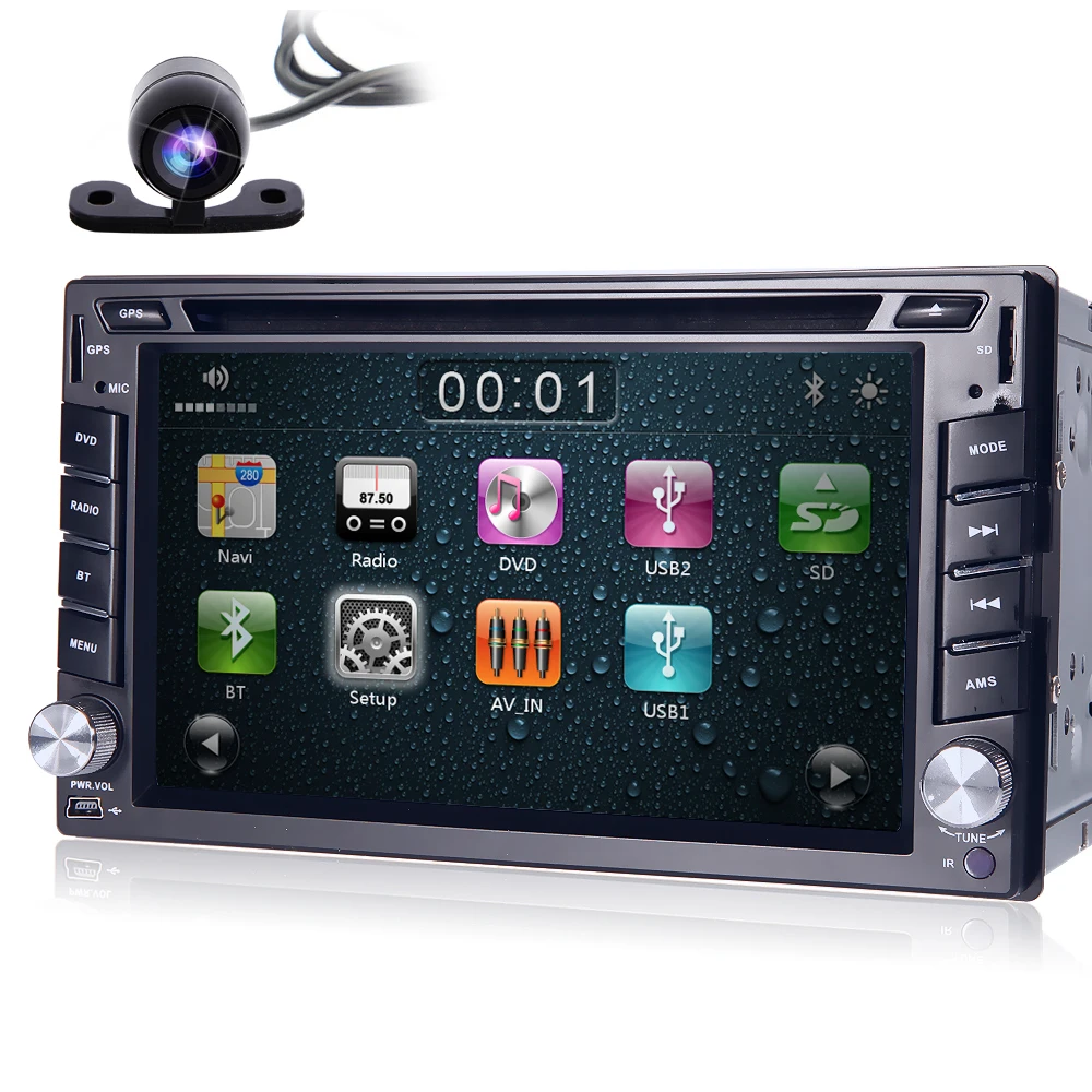 

2din 100% New universal Car Radio Double 2 din Car DVD Player GPS Navigation In dash Car PC Stereo video+Free Map+Free Camera