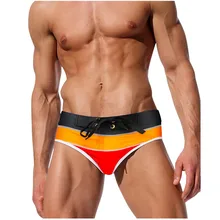 Сексуальный купальник для мужчин Maillot De Bain Горячие печатные плавки мужские s высокие эластичные пляжные шорты для серфинга трусы