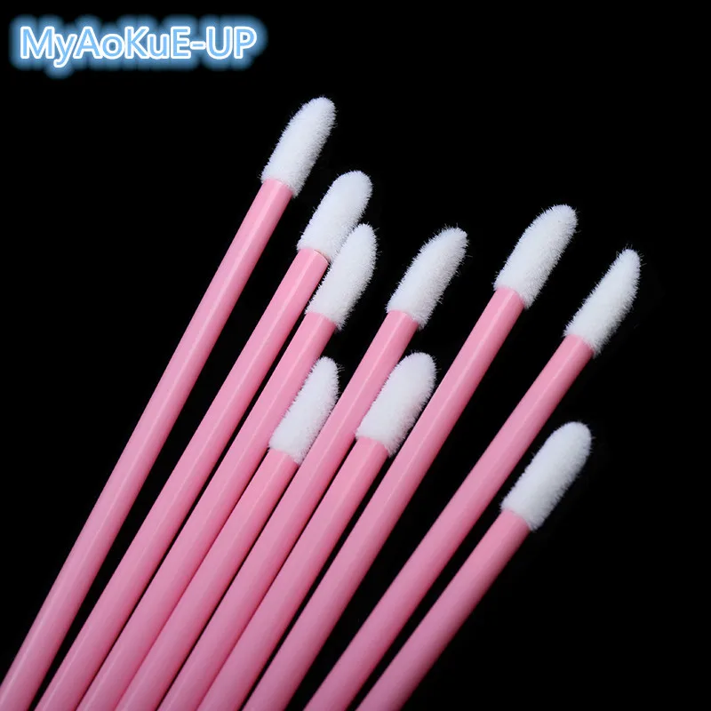 Мини кисть для губ с розовой ручкой 200 шт.|brush picks|toolbrush kit |