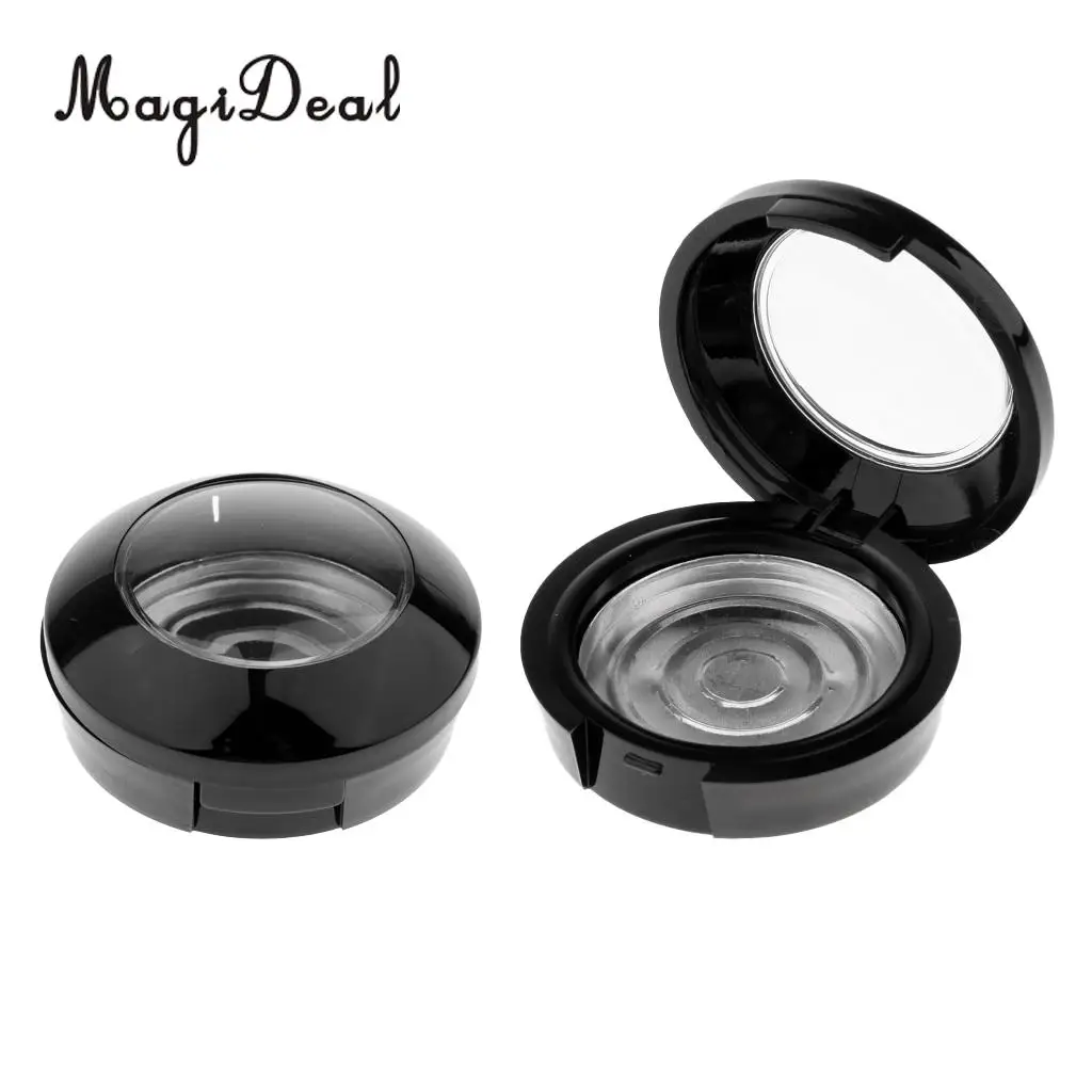 2pcs Cosmetic Empty Palette Eyeshadow Eyebrow Powder Blusher Makeup Case Highlighters Container Mirror Inside