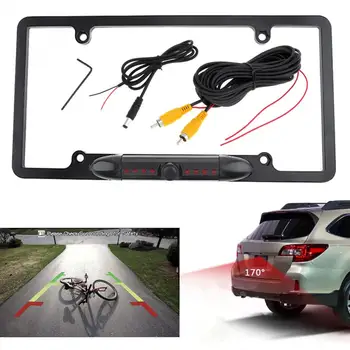 

CMOS Car License Plate Frame Rear View Camera 170 Degree Night Vision Auto Parking Reversing Assistance Wide Angle with 8 LED