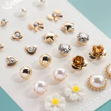 12 пар/уп. модный персональный Комплект сережек для женщин и девочек, вечерние ювелирные изделия, рождественский подарок