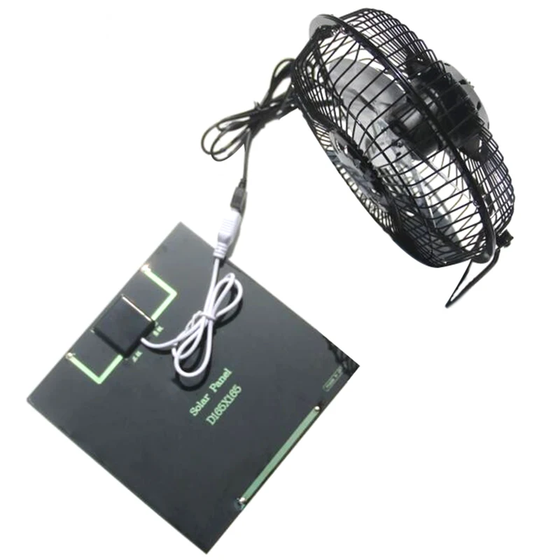 

Portable Solar Pane With Fan Player Solar Charger Pane Fast Charger USB Fan 6 Inches Fan