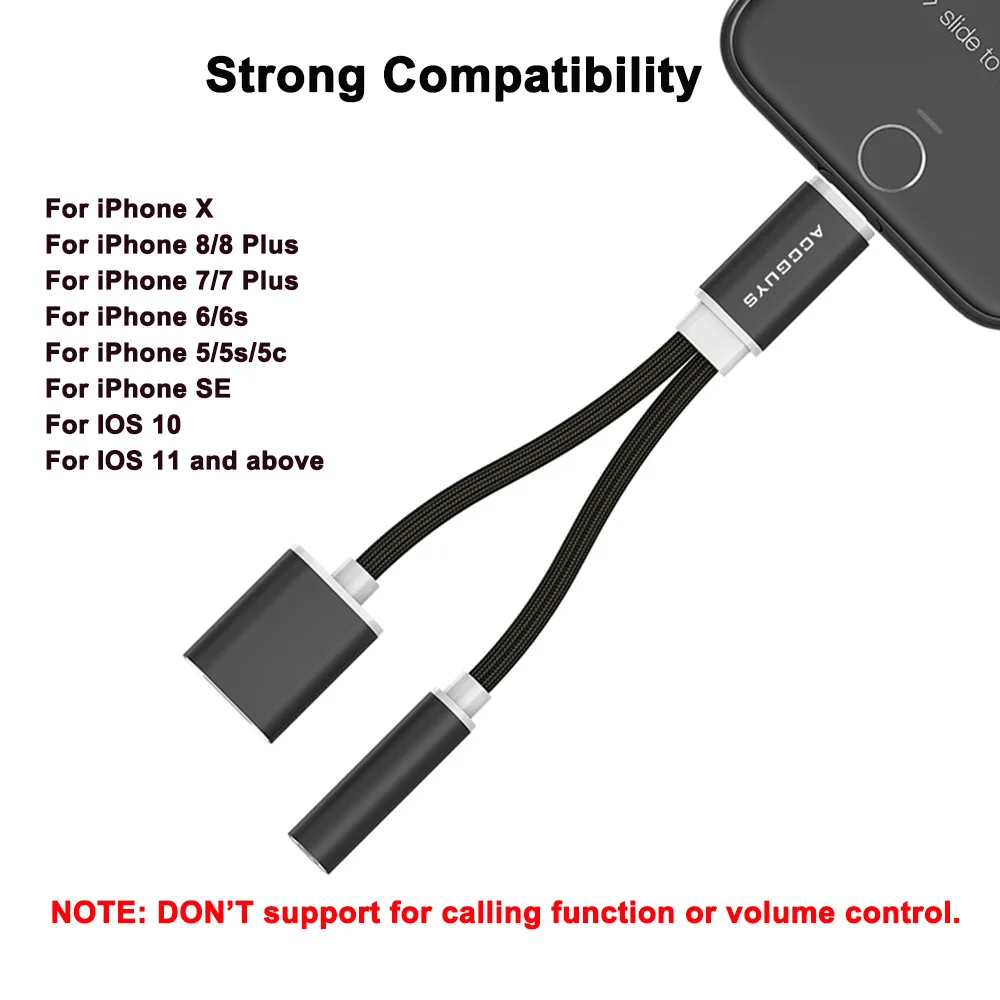ACCGUYS Aux аудио кабель адаптер для iPhone 8 наушники 2 в 1 3 5 мм разъем наушников USB X Plus